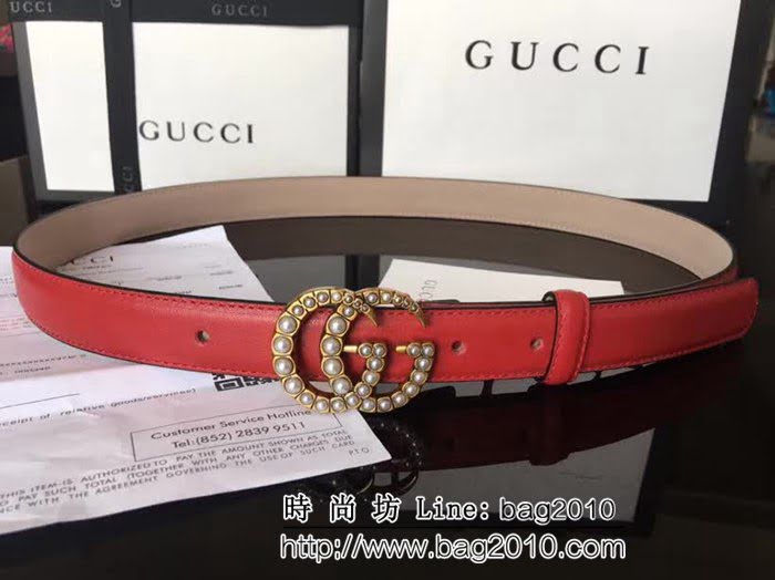 古馳CUCCI 爆款 頂級雙面頭層小牛皮 純銅珍珠扣高端女士皮帶 GHG1112